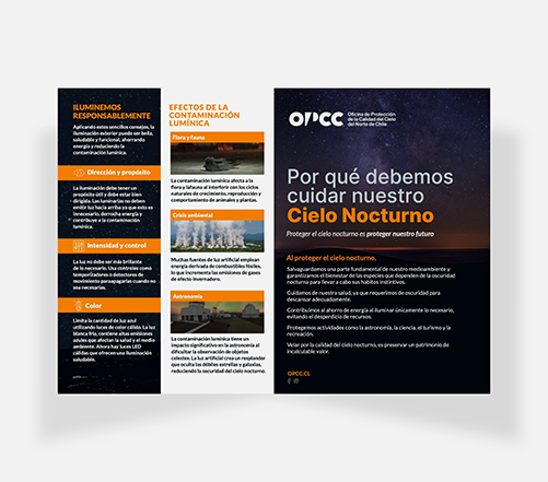 Díptico Contaminación Lumínica: Por Qué Debemos Cuidar Nuestro Cielo Nocturno